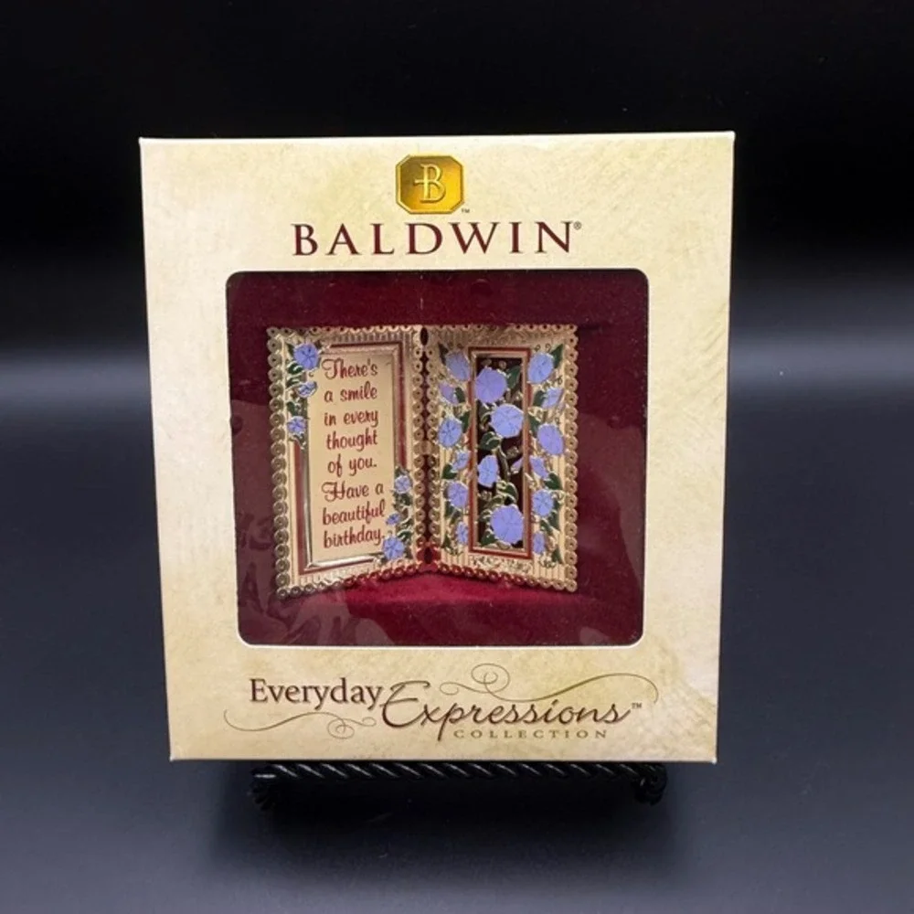 Baldwin‎ Everyday Expressions Birthday Ornament 24K Gold Plated Brass New